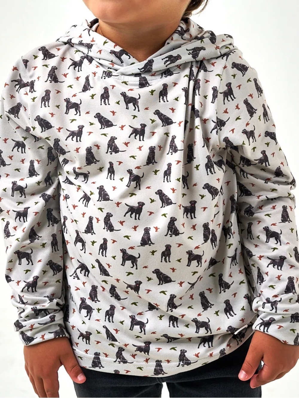 BURLEBO Youth Performance Hoodie - Ducks And Dogs